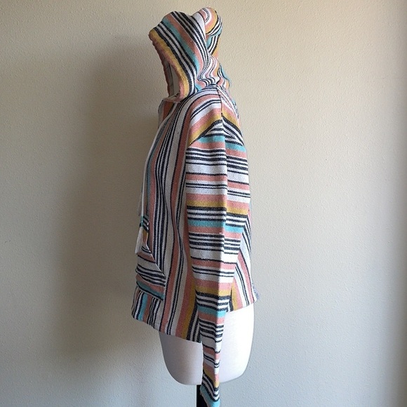 BEACHLIFE cotton long sleeve striped cover up top women’s size XS - Picture 4 of 8